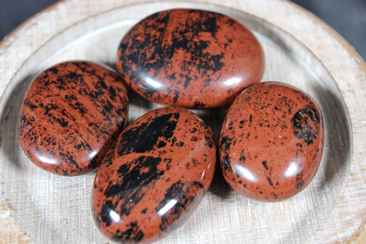 Mahogany Obsidian Palm Stone