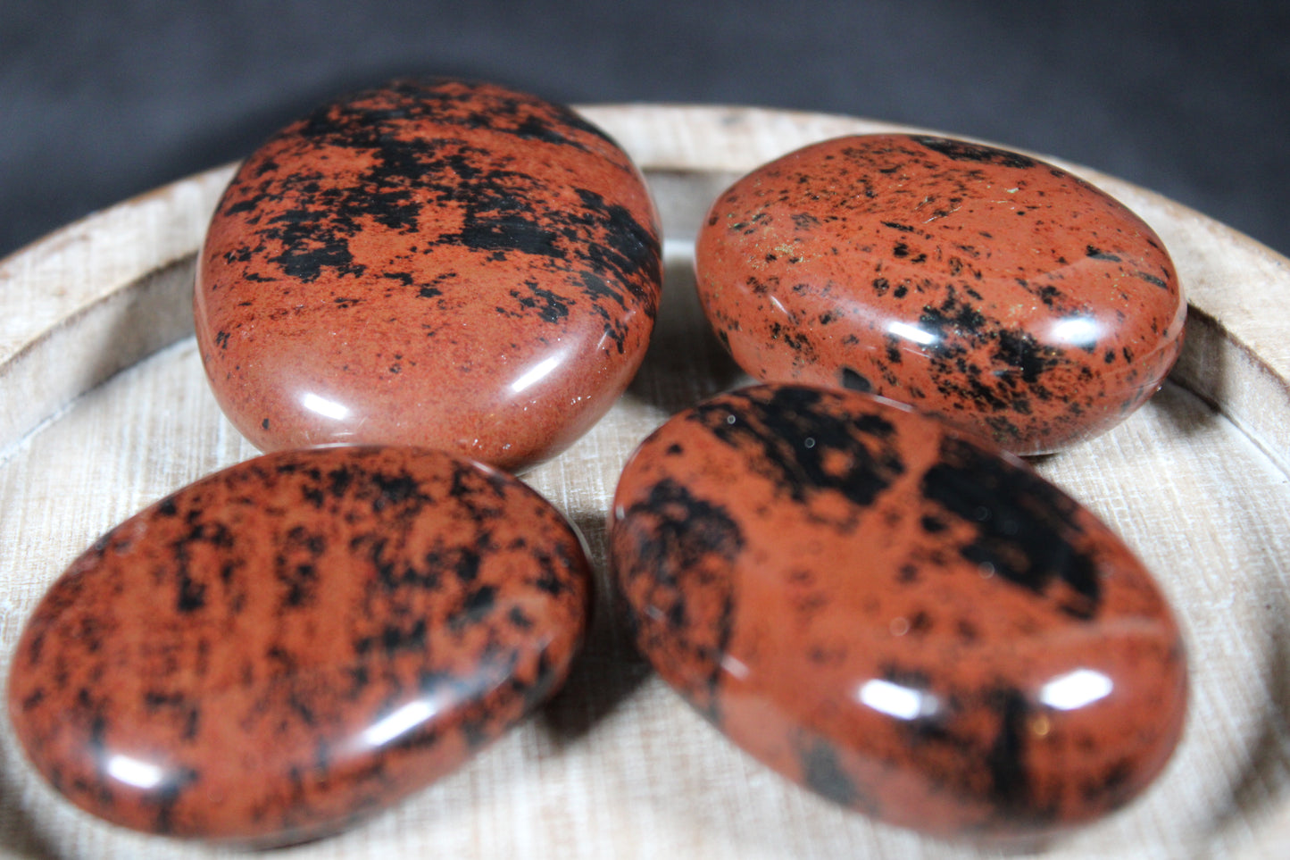Mahogany Obsidian Palm Stone