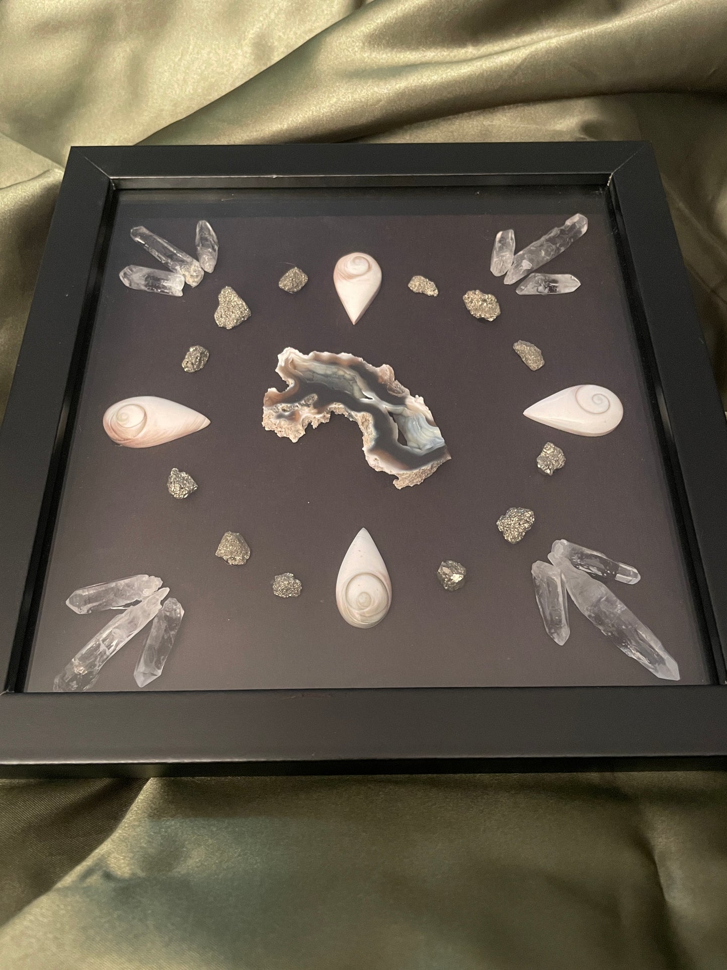 Wall Art 108 - Fossilized Coral | Eye of Shiva | Quartz | Pyrite