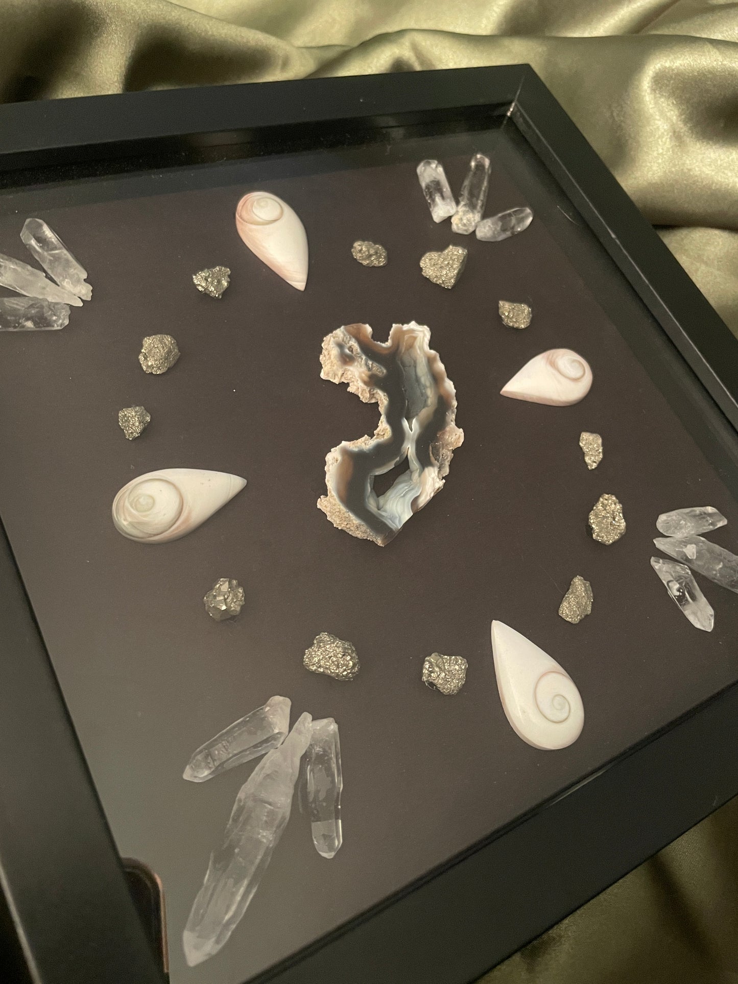 Wall Art 108 - Fossilized Coral | Eye of Shiva | Quartz | Pyrite