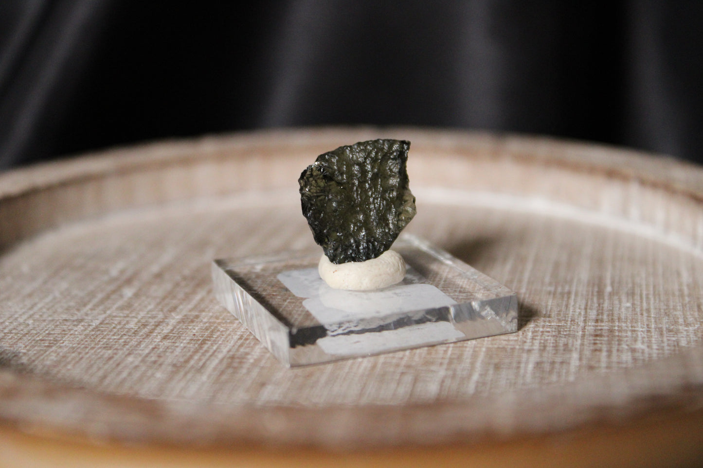 Moldavite Specimen on Stand | A75