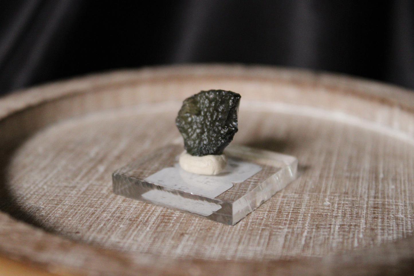 Moldavite Specimen on Stand | A75