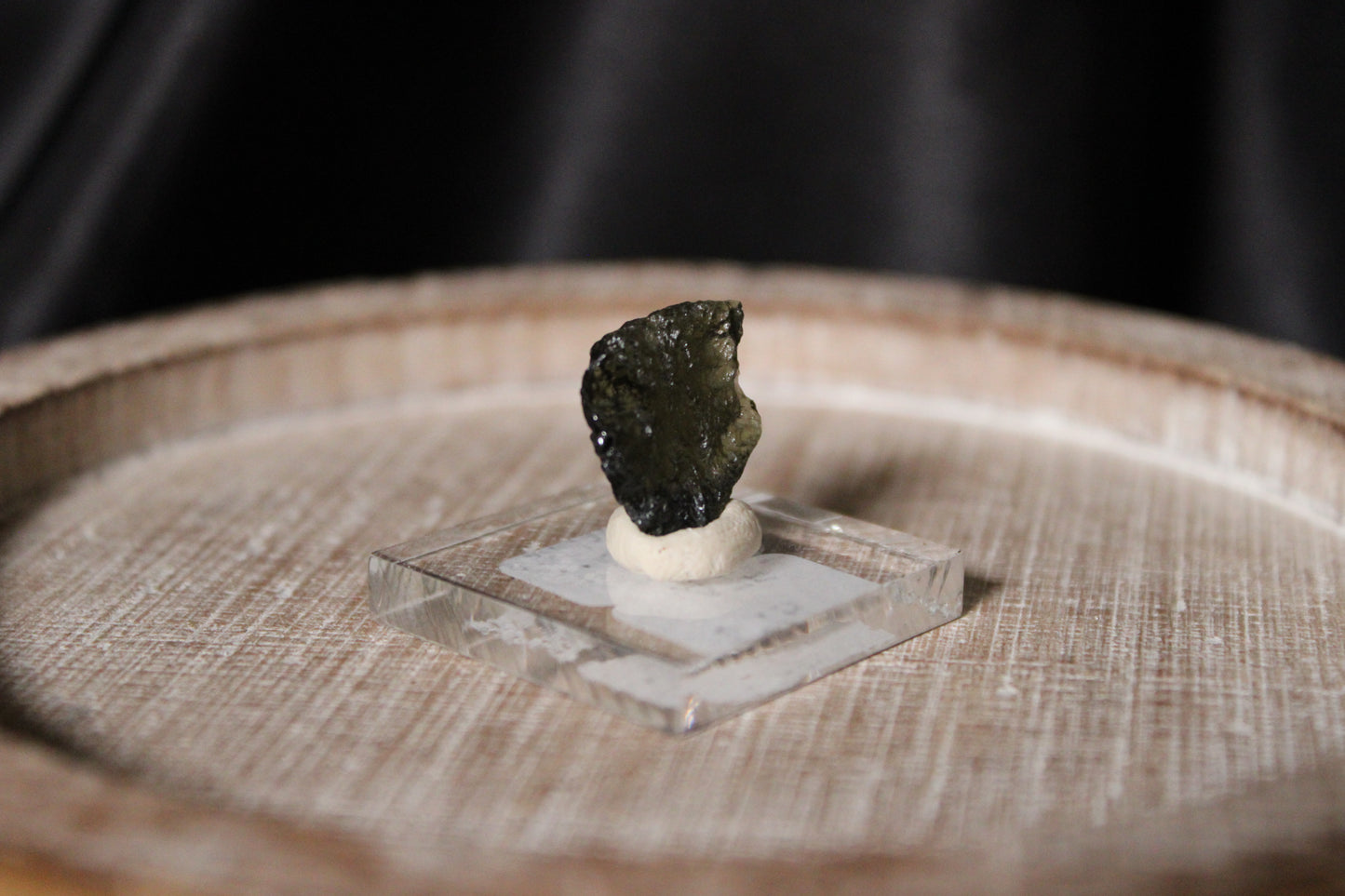 Moldavite Specimen on Stand | A75