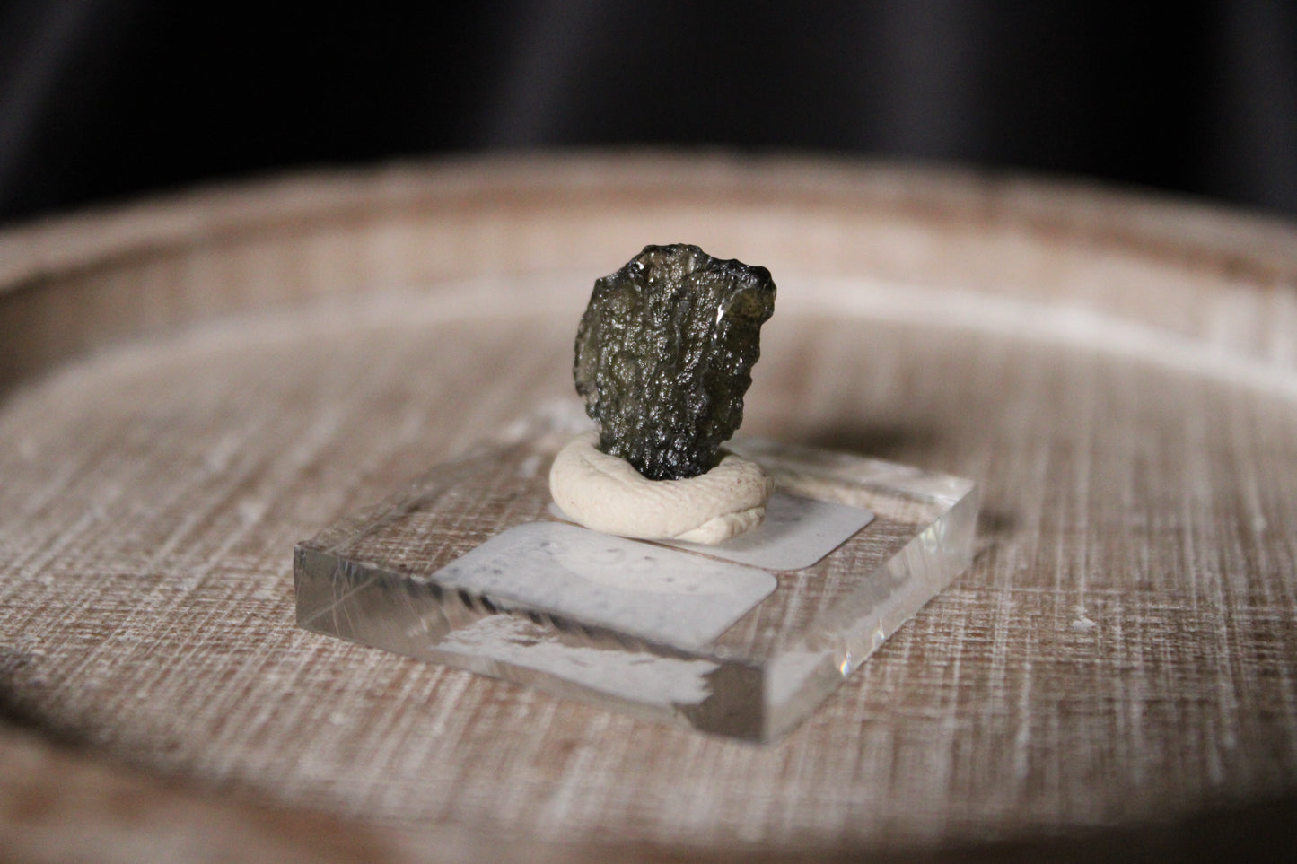Moldavite Specimen on Stand | C44