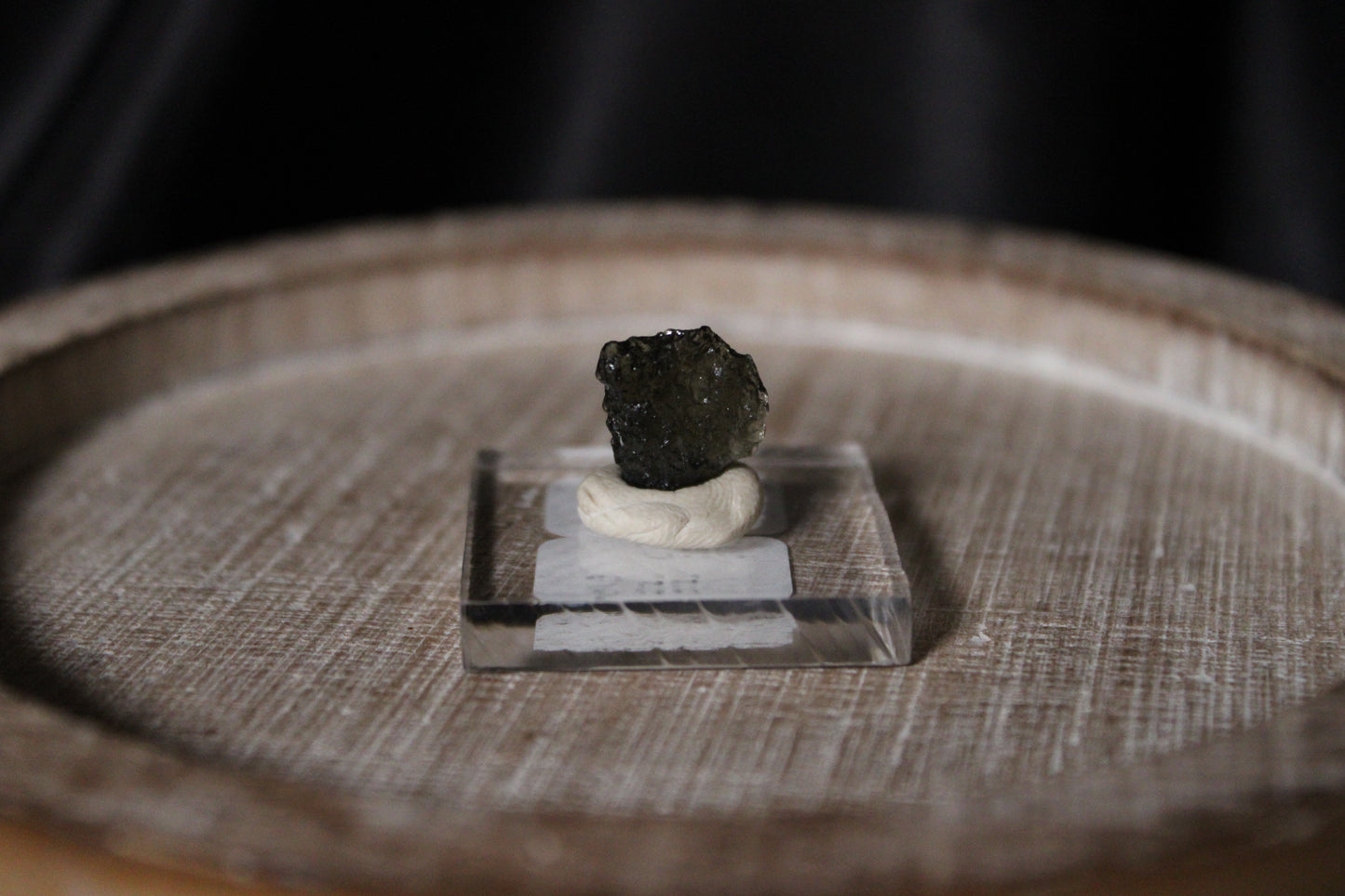 Moldavite Specimen on Stand | C44