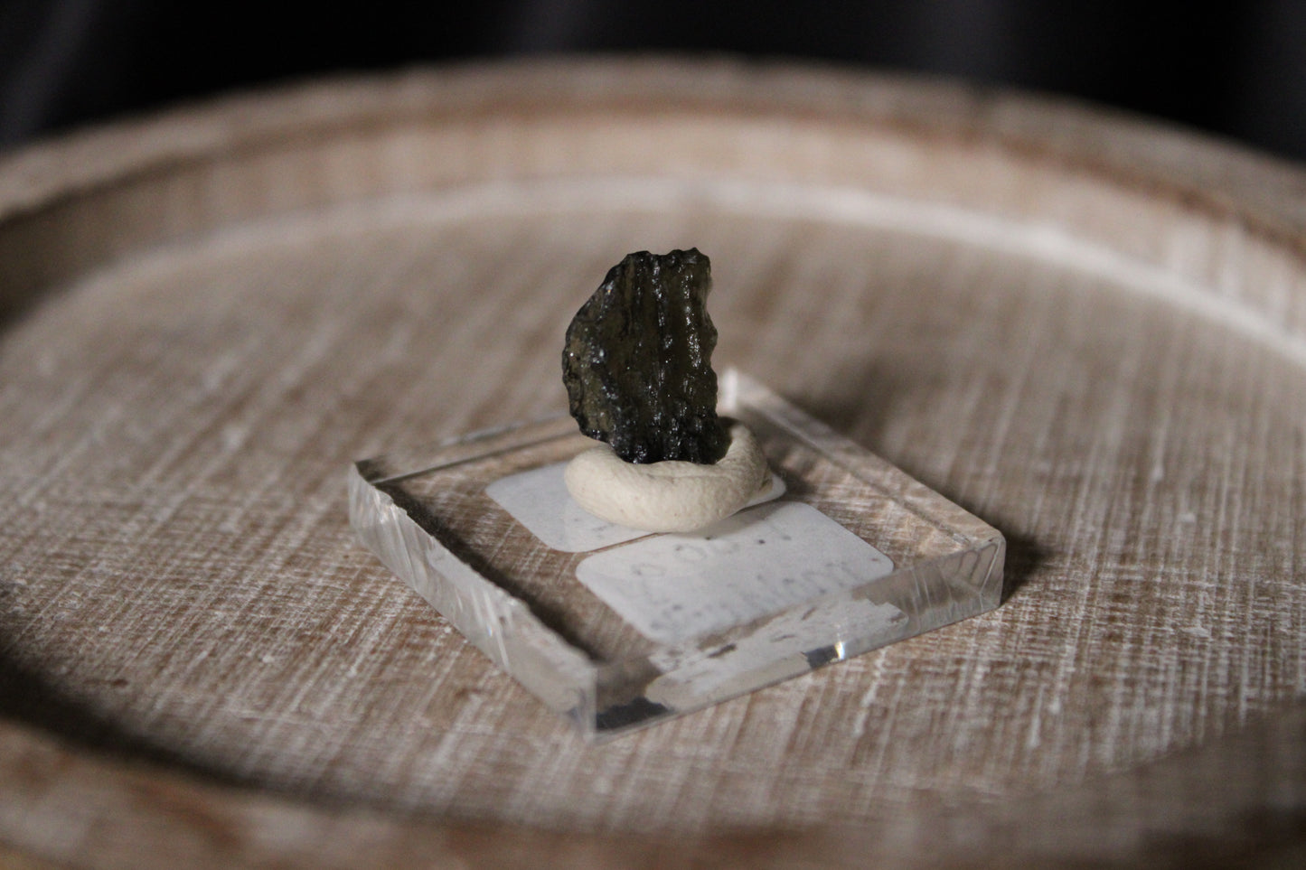 Moldavite Specimen on Stand | C44