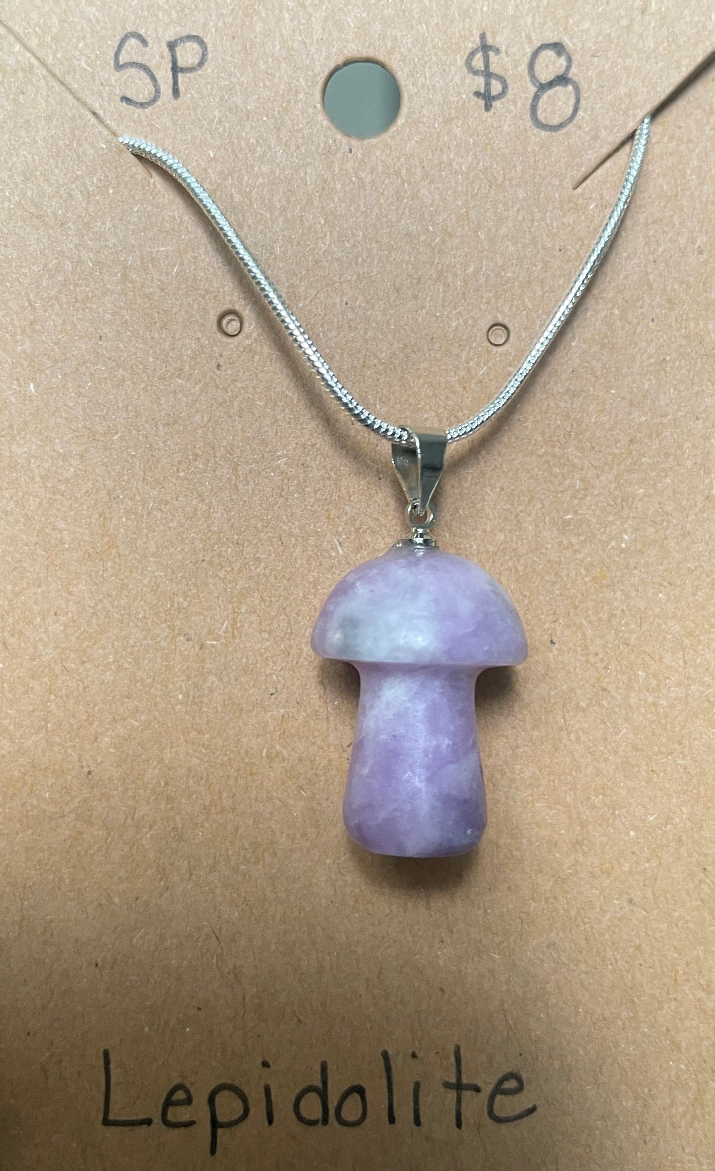 Lepidolite | Mushroom Necklace