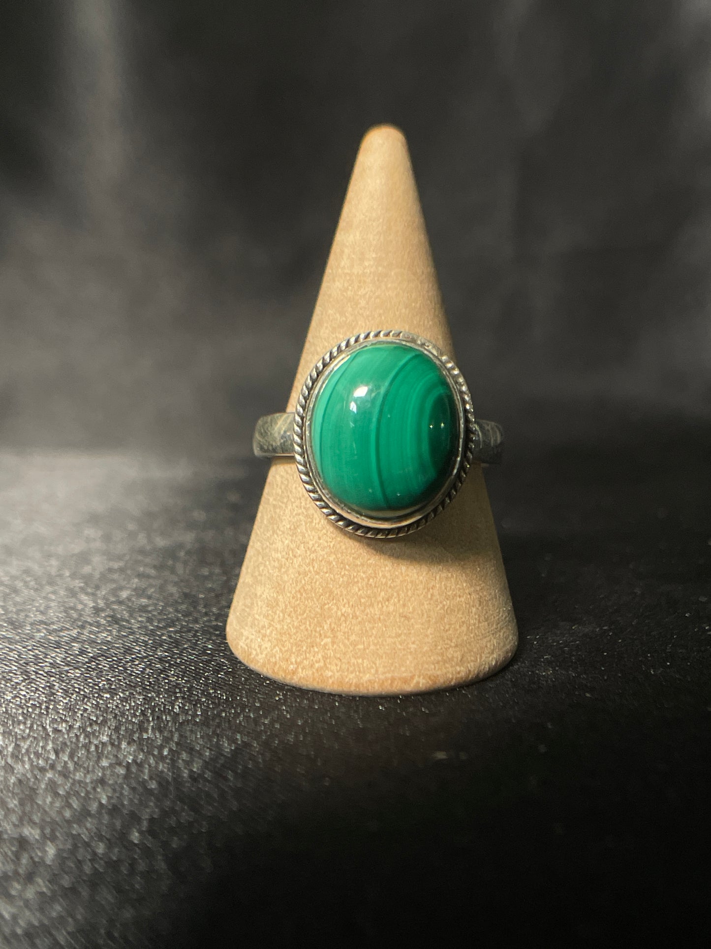 Malachite Ring | Sterling Silver | Size - 6.5 | B45