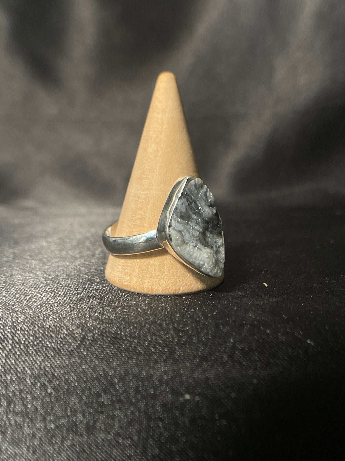 Druzy Agate Ring | Sterling Silver | Size - 11 | A50