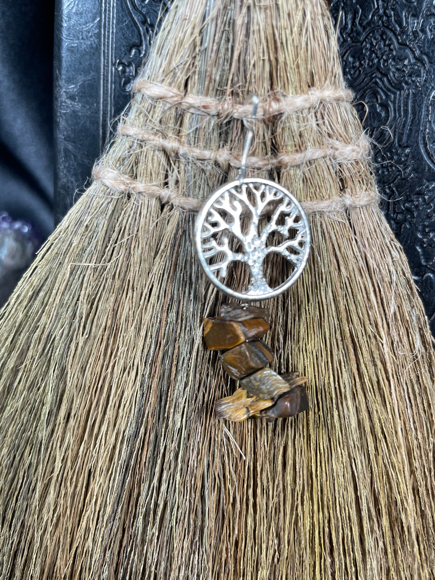 Wicca Broom | Tree of Life | Tiger Eye