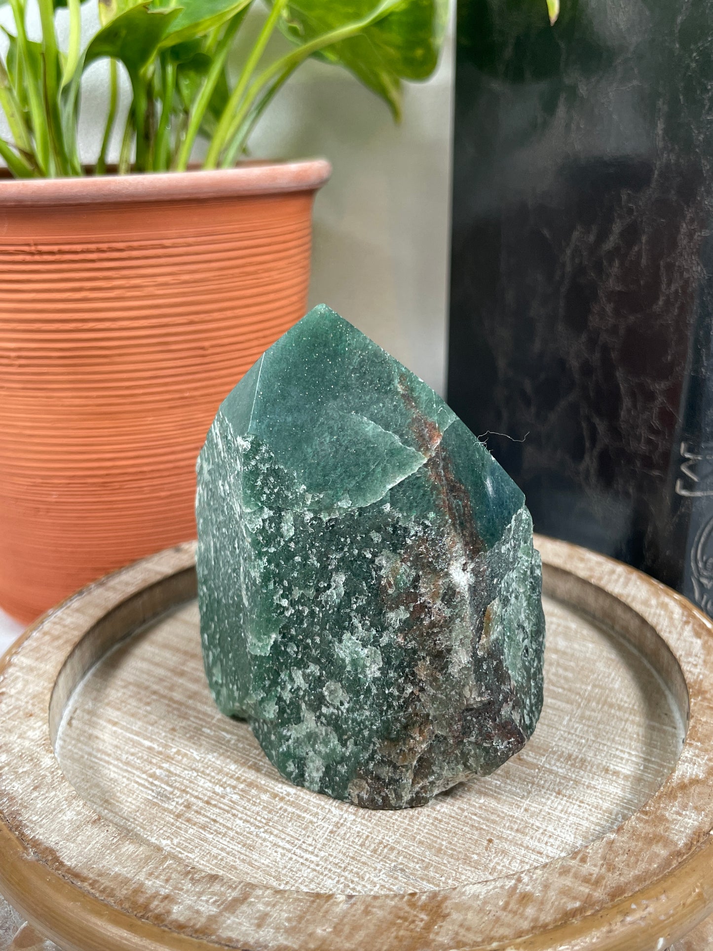 Green Aventurine Point with Polished Top | Brazil | A24