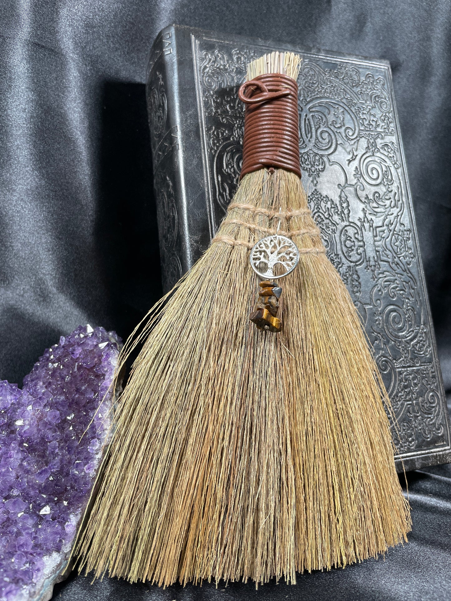 Wicca Broom | Tree of Life | Tiger Eye