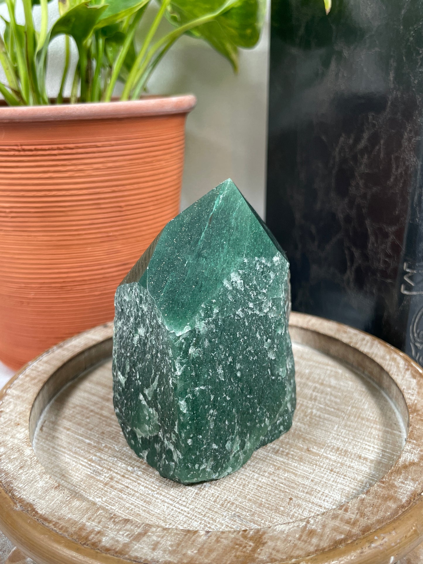 Green Aventurine Point with Polished Top | Brazil | A24