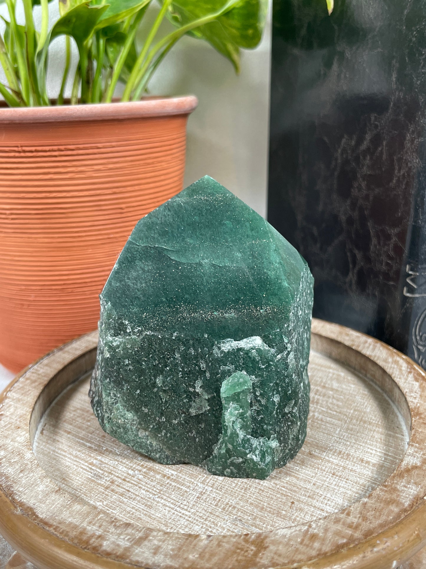 Green Aventurine Point with Polished Top | Brazil | A24