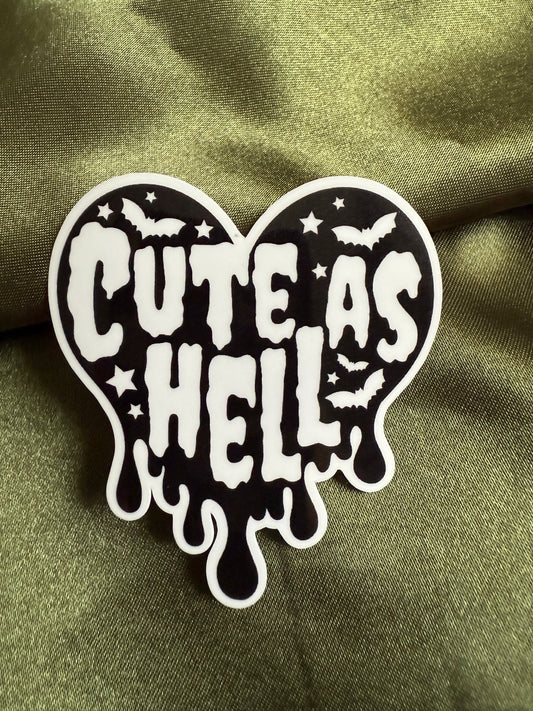 Cute As Hell Heart | Sticker