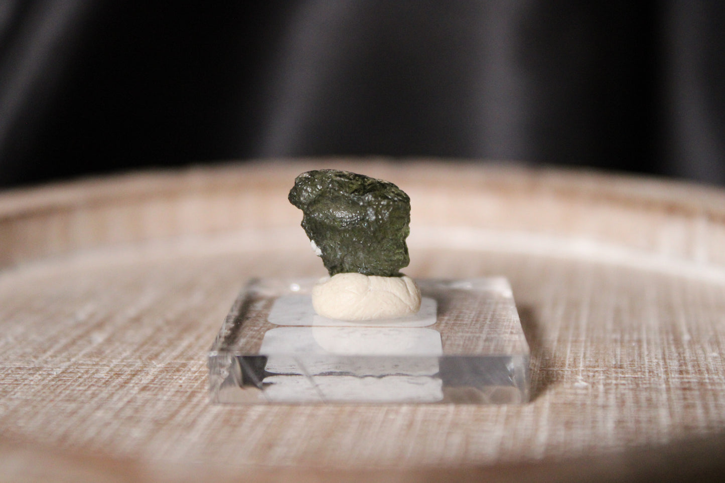 Moldavite Specimen on Stand | B55