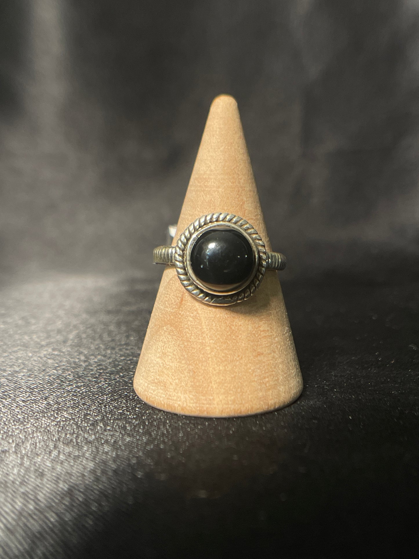 Obsidian Ring | Sterling Silver | Size - 5.75 | B25