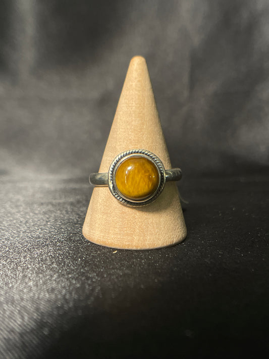 Tiger Eye Ring | Sterling Silver | Size - 8.5 | A45