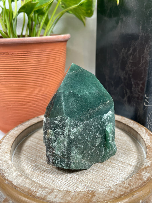 Green Aventurine Point with Polished Top | Brazil | A24